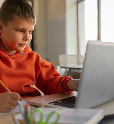 Boy with laptop